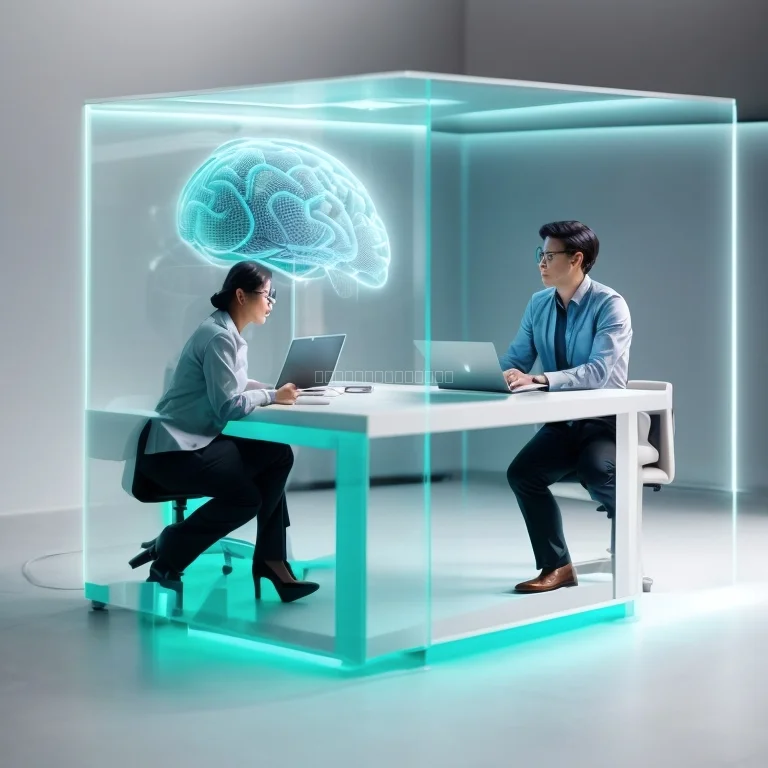 Visuale astratta di intelligenza artificiale con rete neurale